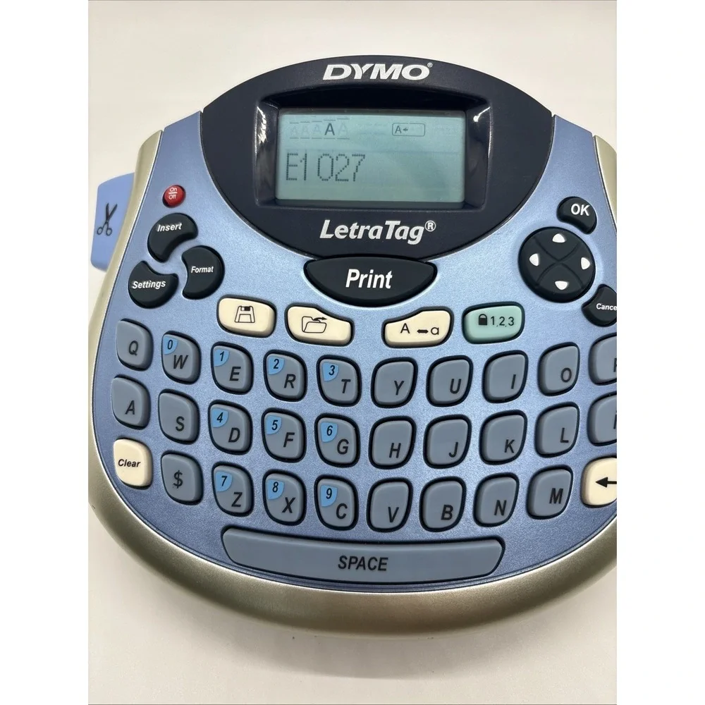 Dymo LetraTag LT-100T Label Thermal Printer Blue Tested Works NO LABELS